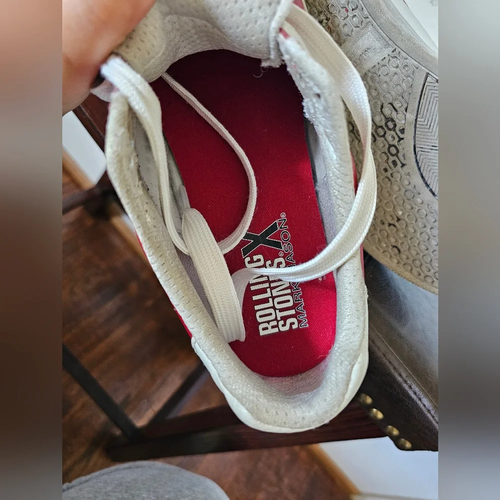 Rolling Stones X Mark Nason Leather Palmilla Marquee Red White Sneakers‎ 9.5